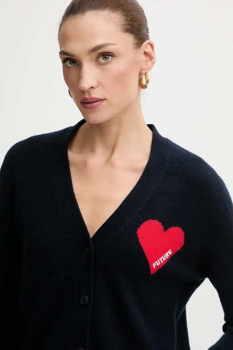 cardigan in cashemire colore grigio WPC01131 Blu navy miniatura 4