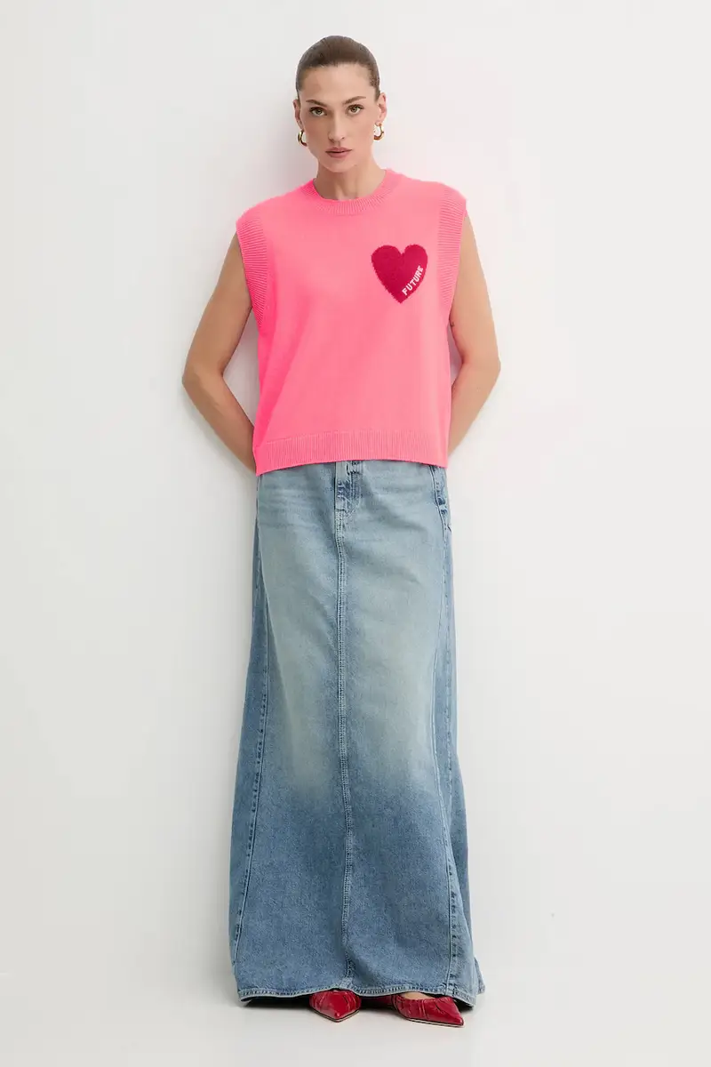 maglione donna colore blu navy WPS01303 Rosa miniatura 2