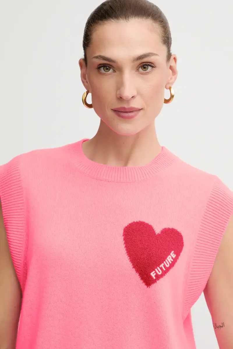 maglione donna colore blu navy WPS01303 Rosa miniatura 4