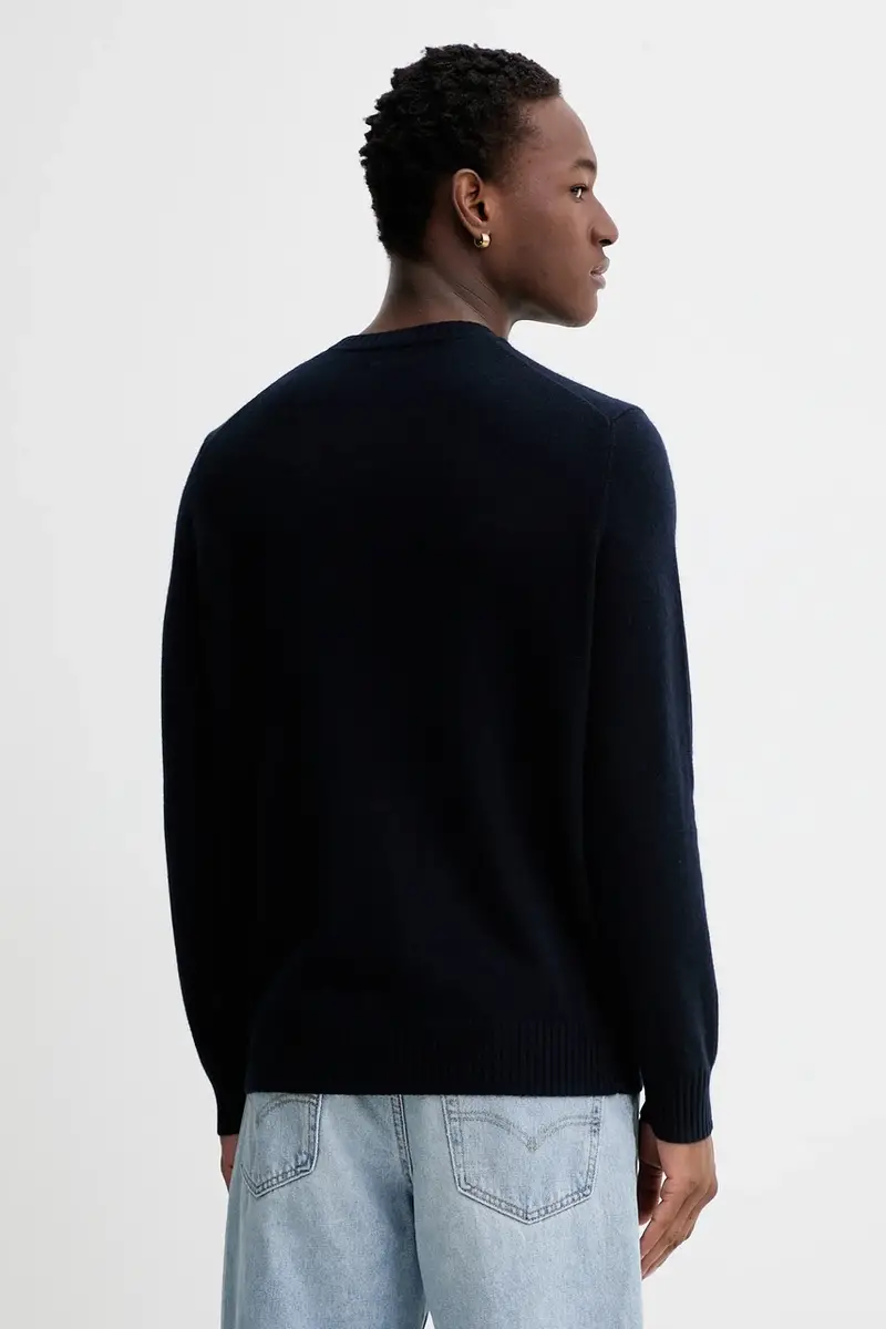 maglione in cachemirie Blu navy miniatura 3