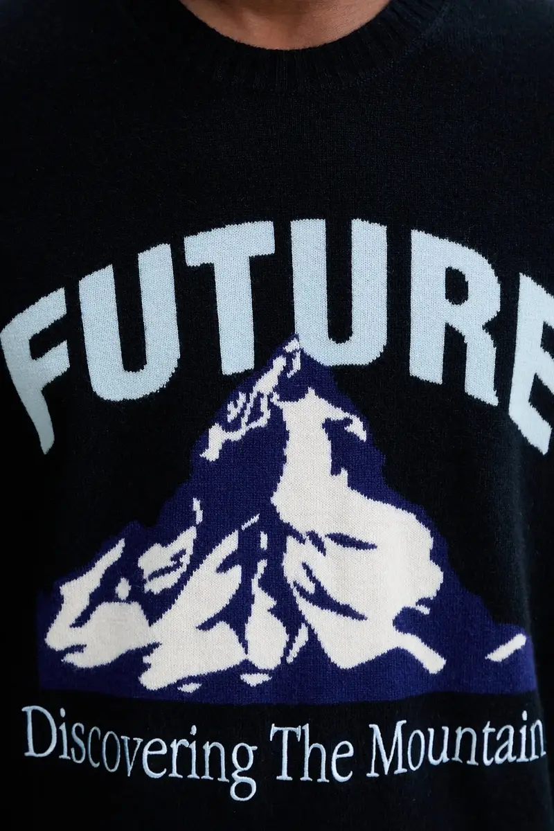 maglione in cachemirie Blu navy miniatura 5