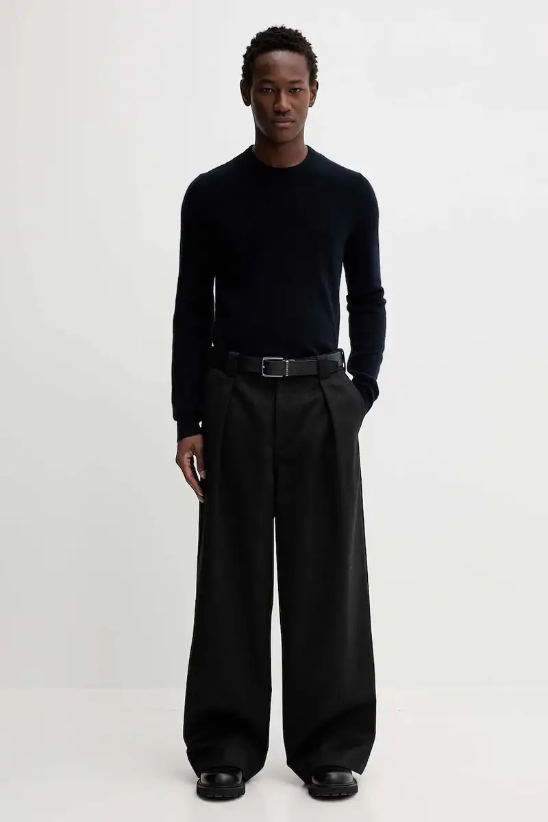 maglione in cachemirie colore blu navy MPR00051 miniatura 2