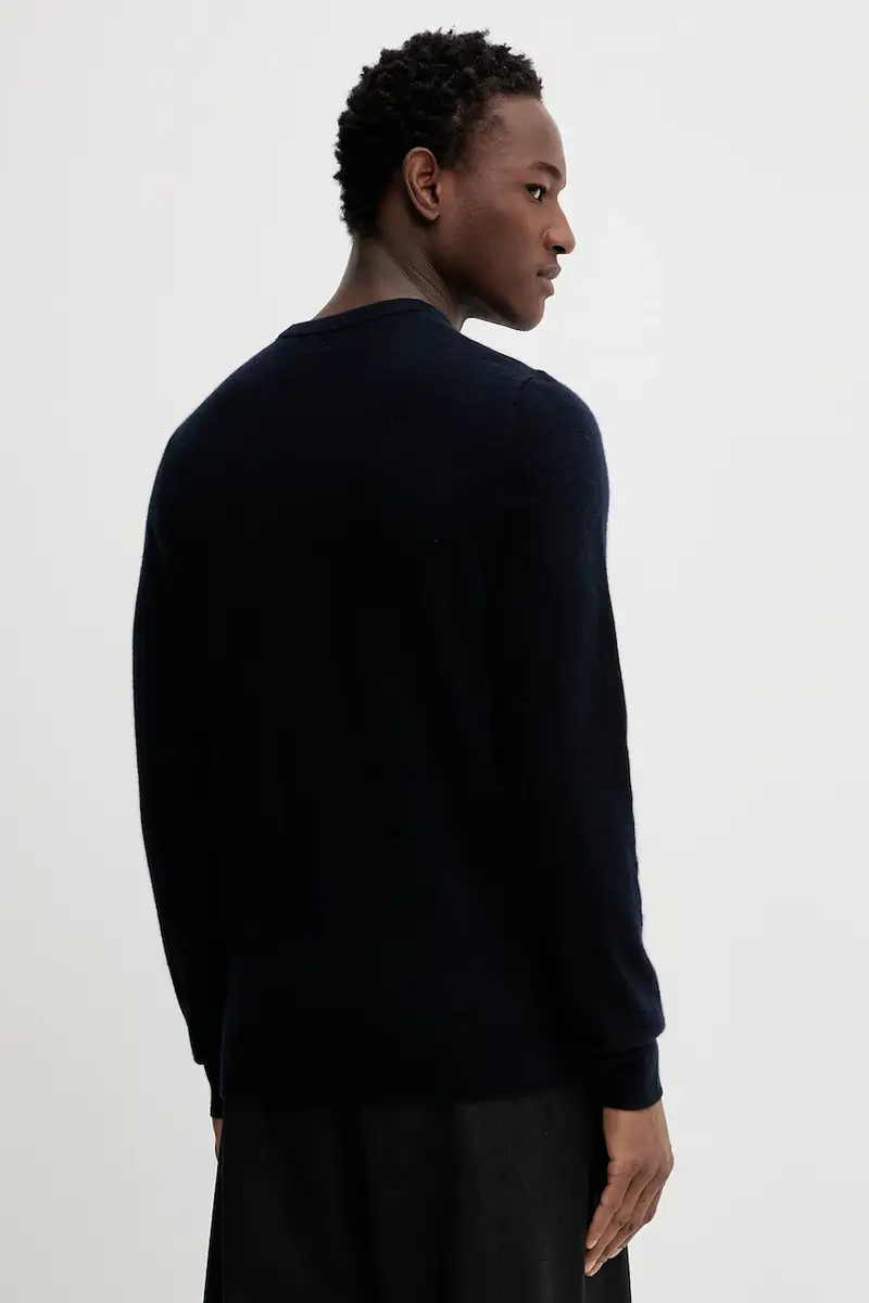maglione in cachemirie colore blu navy MPR00051 miniatura 3