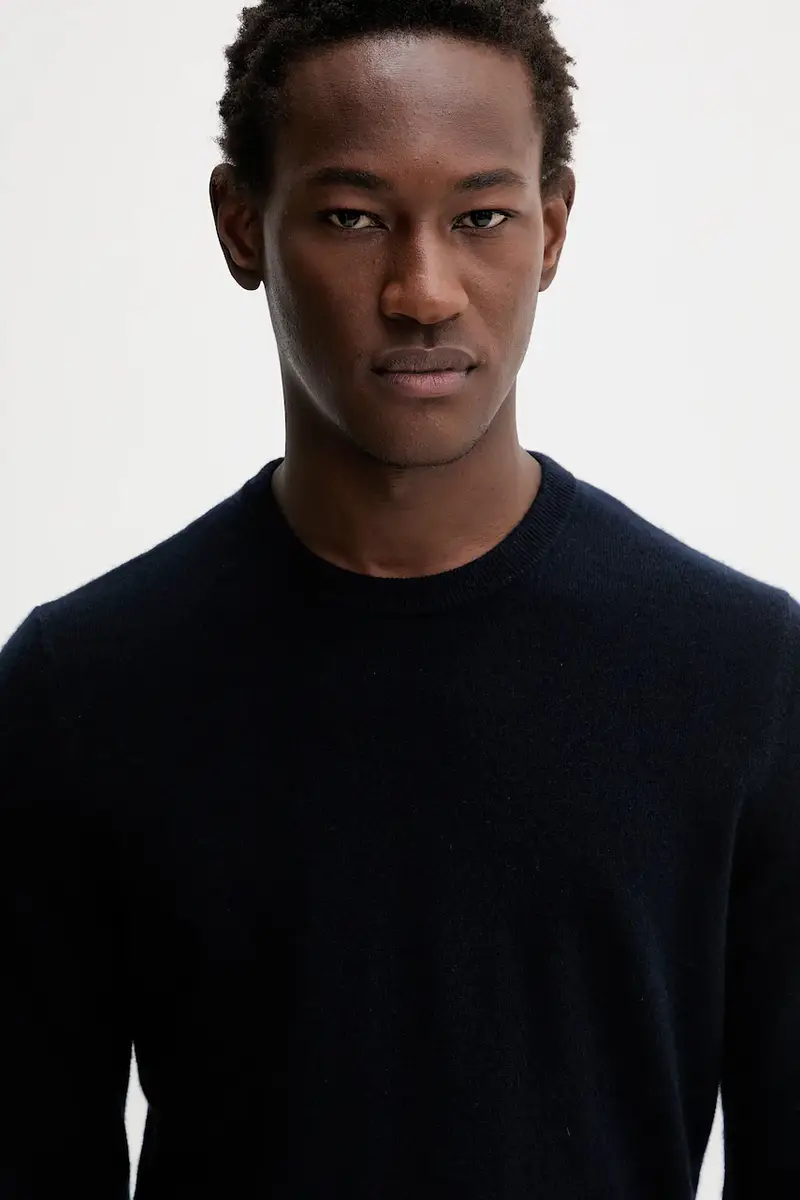 maglione in cachemirie colore blu navy MPR00051 miniatura 4