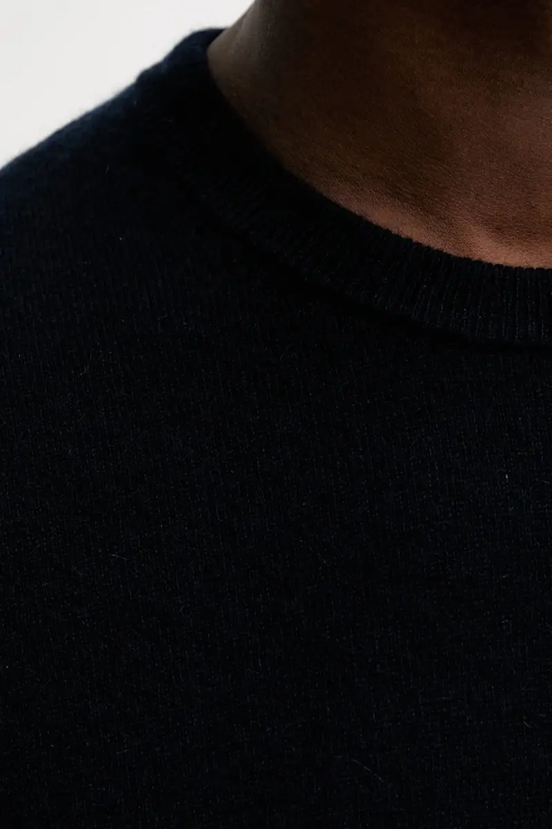 maglione in cachemirie colore blu navy MPR00051 miniatura 5