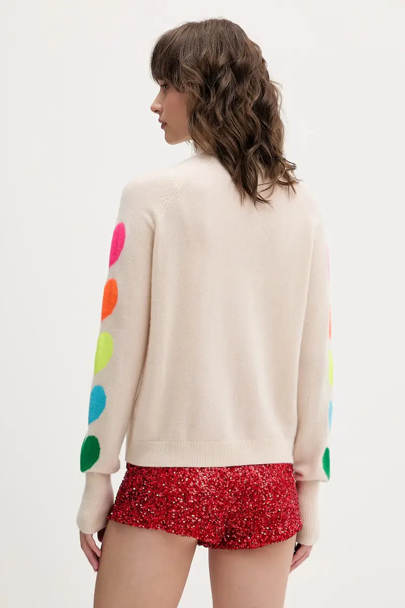 maglione in cachemirie colore blu navy WPM01306 Beige miniatura 3