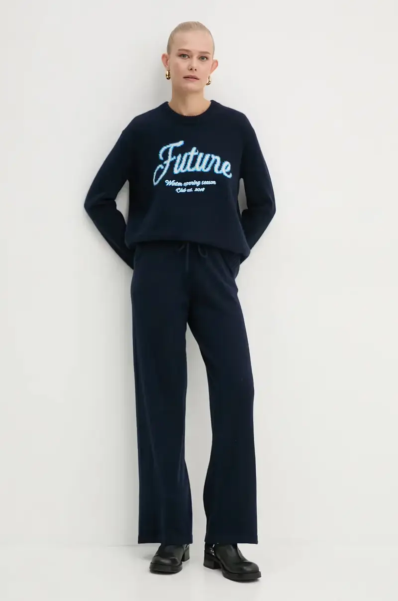 maglione in cachemirie colore blu navy WPR02204 miniatura 2