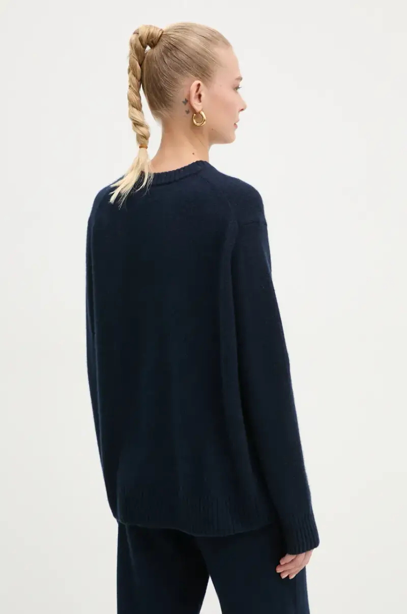 maglione in cachemirie colore blu navy WPR02204 miniatura 3