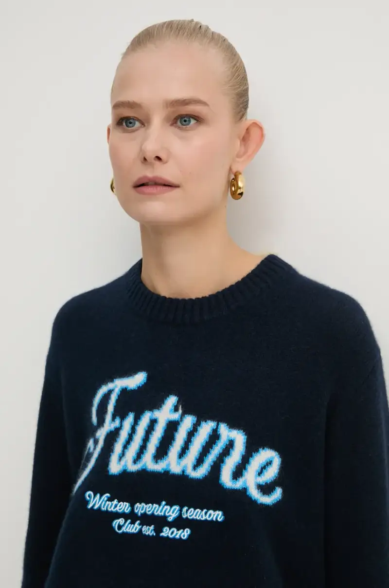 maglione in cachemirie colore blu navy WPR02204 miniatura 4