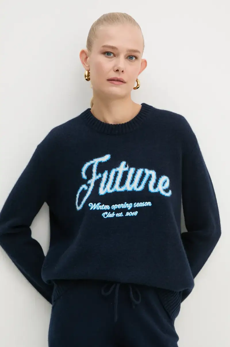 maglione in cachemirie colore blu navy WPR02204