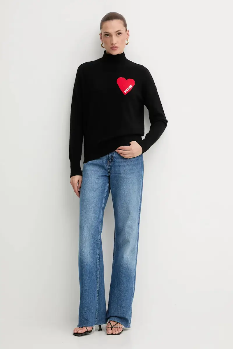 maglione in cachemirie colore grigio WPM00746 Nero miniatura 2