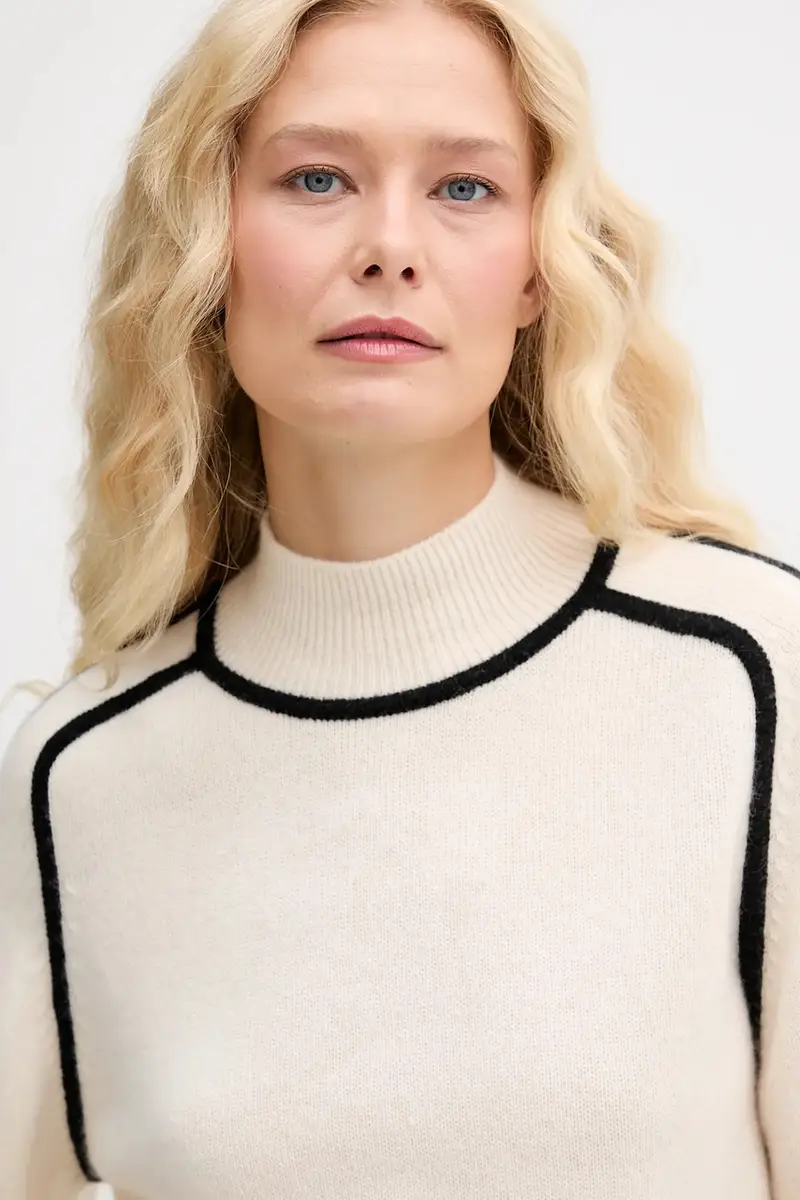 maglione in cachemirie donna colore beige WPM02443 miniatura 4