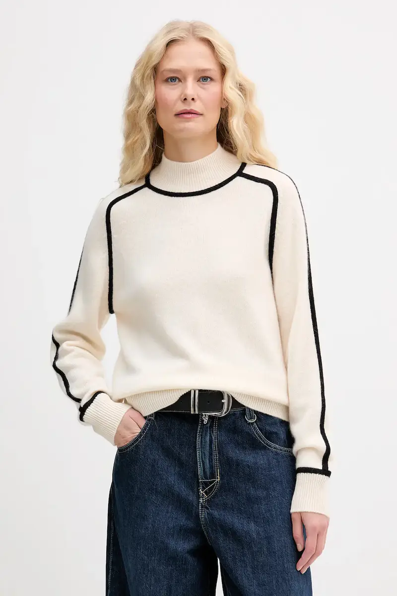 maglione in cachemirie donna colore beige WPM02443