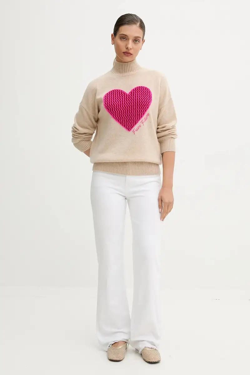 maglione in cachemirie donna colore beige WPM03254 miniatura 2