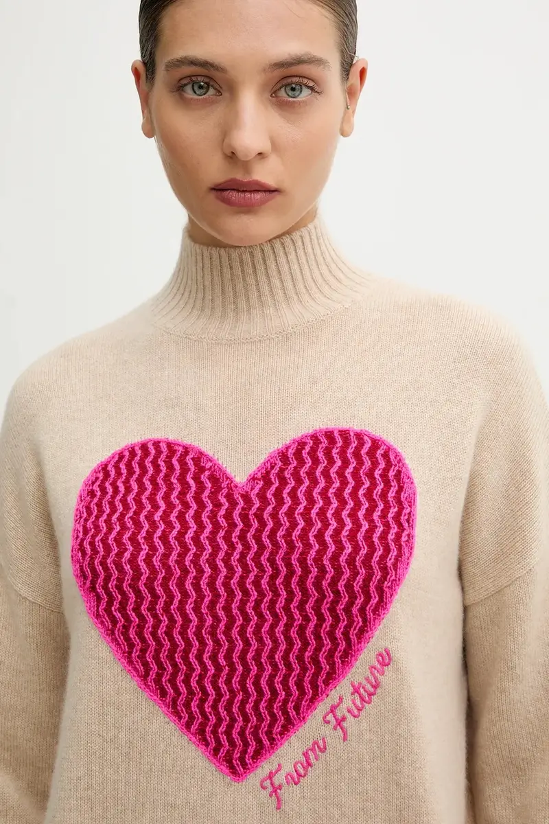 maglione in cachemirie donna colore beige WPM03254 miniatura 4