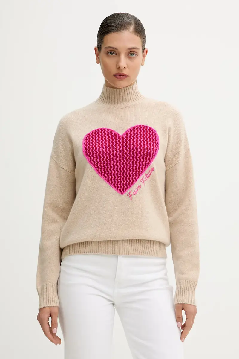 maglione in cachemirie donna colore beige WPM03254