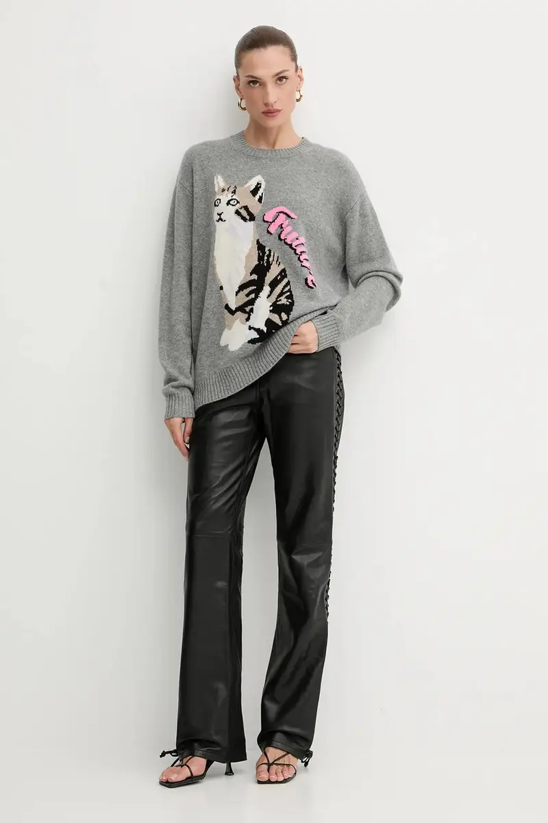 maglione in cachemirie donna colore grigio WPR03293 miniatura 2