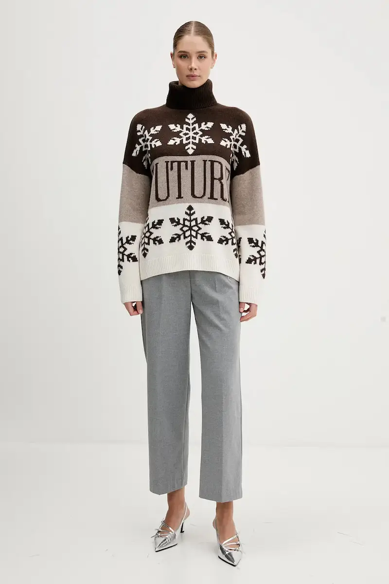 maglione in cachemirie donna colore marrone WPL03334 miniatura 2