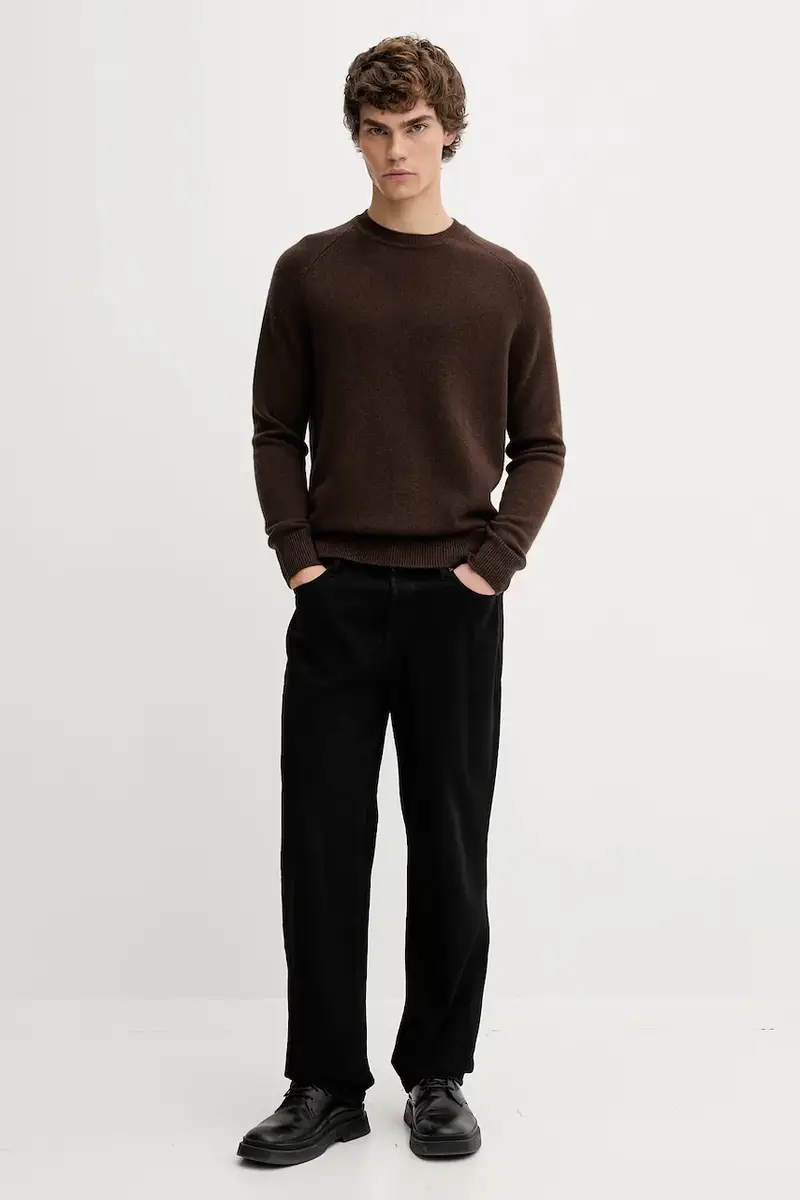 maglione in cachemirie uomo colore marrone MPR01486 miniatura 2