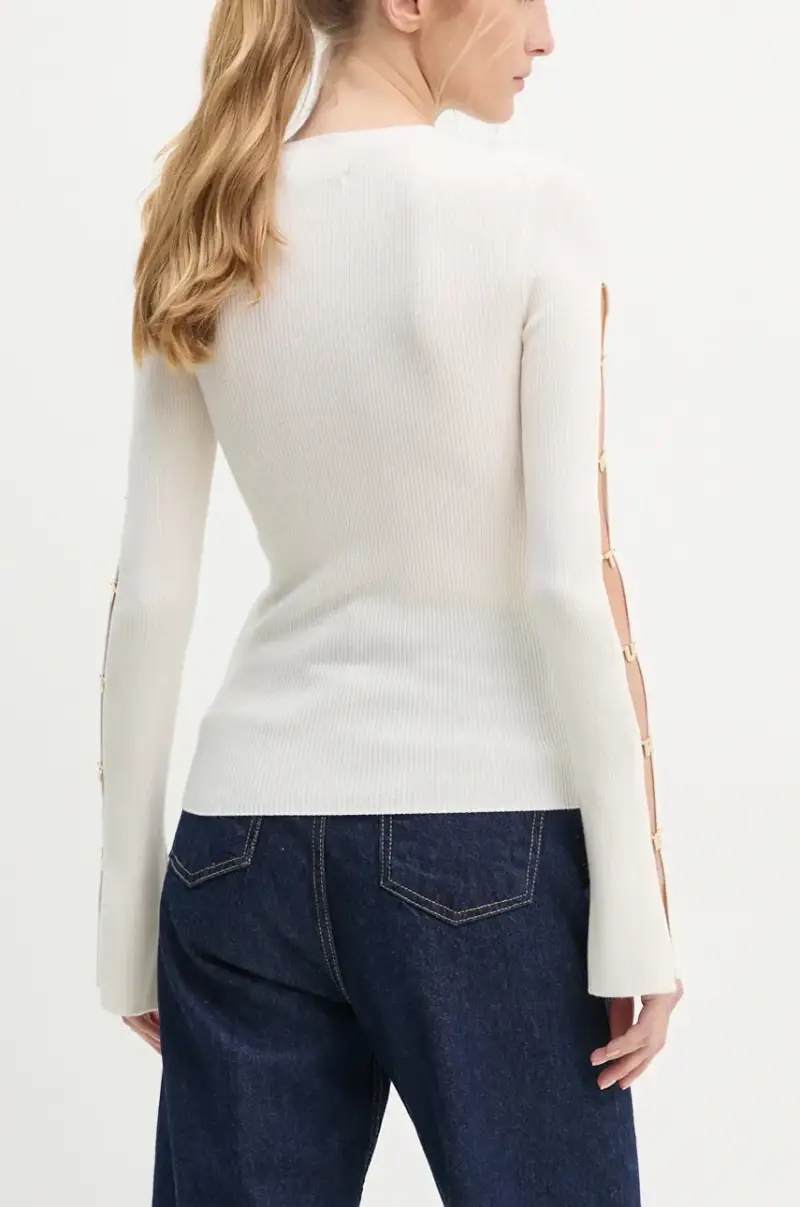 maglione in lana donna colore beige WTO02295 miniatura 3