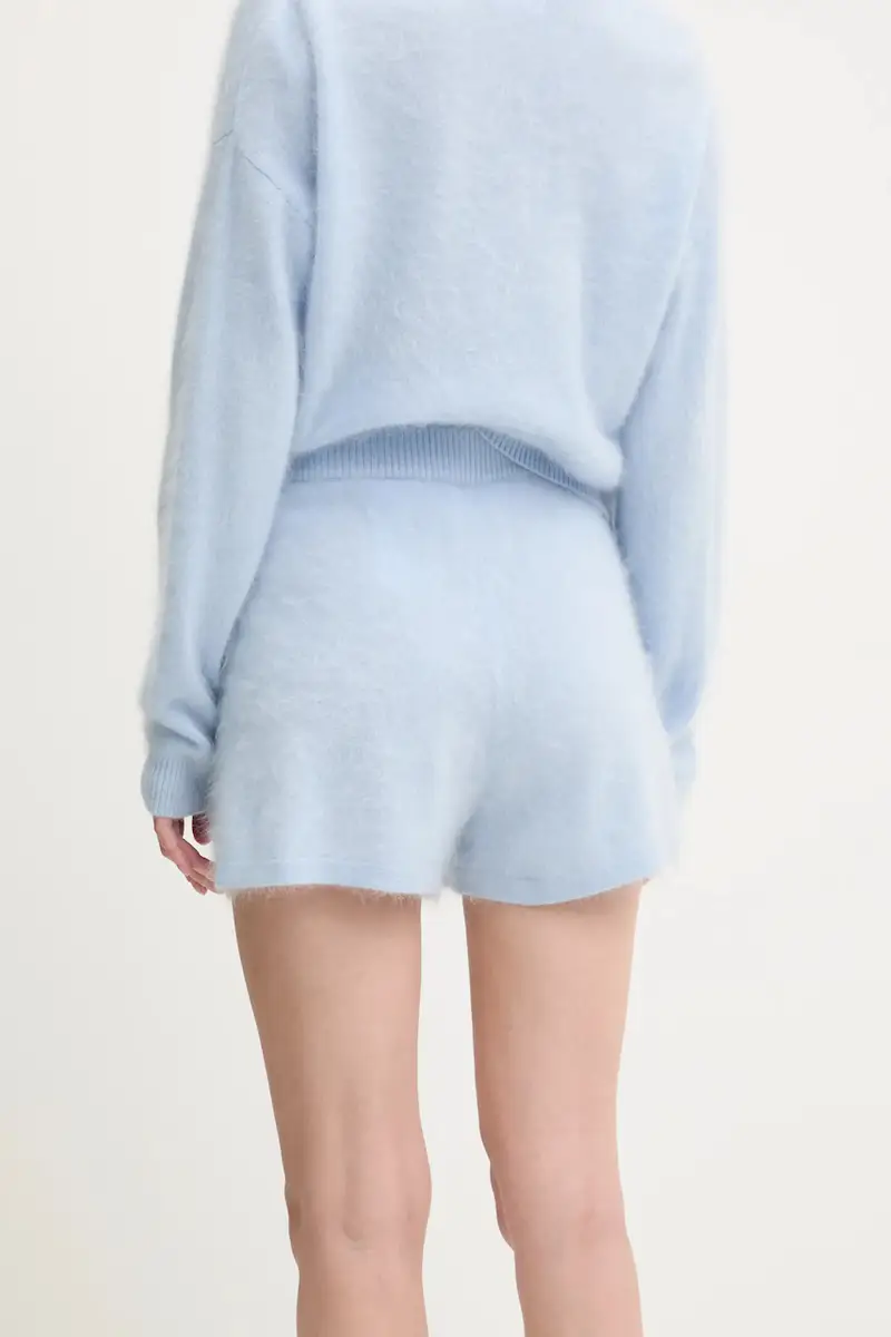 pantaloncini in cachemire donna colore blu WSH02581 miniatura 3