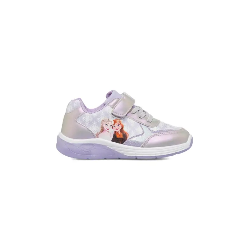Sneakers viola da bambina stampa cartoon Frozen e luci