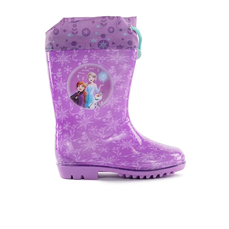 Stivaletti viola bambina da pioggia in gomma stampa cartoon Frozen