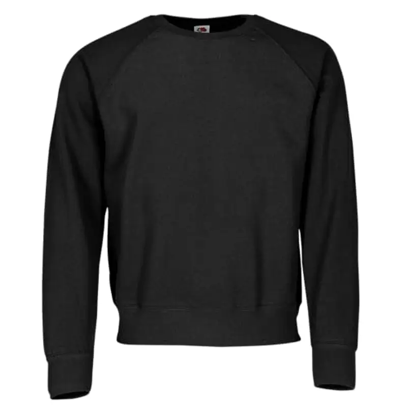 Fruit of the Loom Felpa classica Raglan + sacchetto di stoffa MyShirt, Nero , M