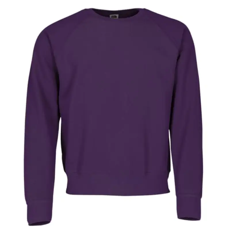 Fruit of the Loom Felpa classica Raglan + sacchetto di stoffa MyShirt, Viola + sacchetto di stoffa Myshirt incluso, S