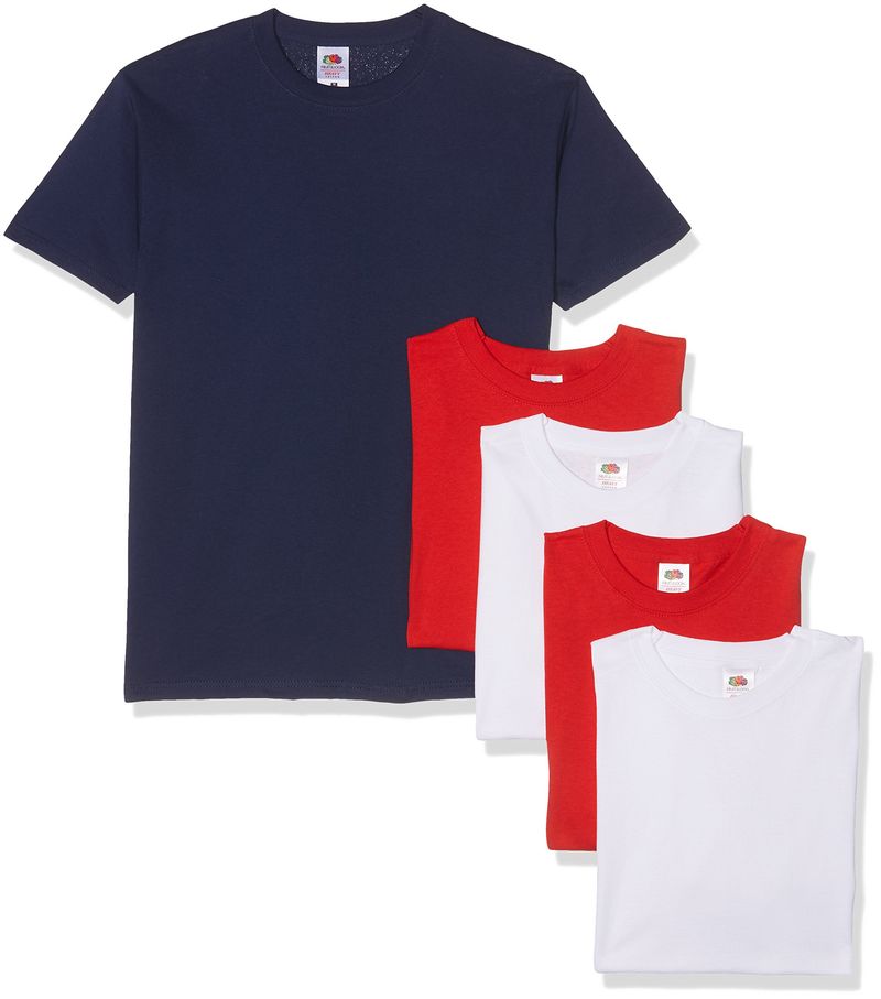 Fruit of the Loom T-shirt Uomo Rosso 46001
