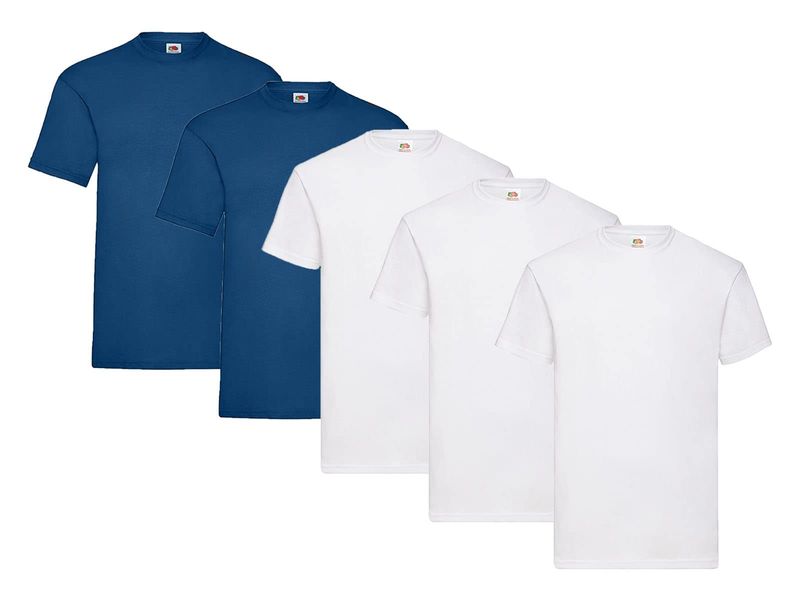 FRUIT OF THE LOOM - Maglietta Basic Unisex L Bianca Navy