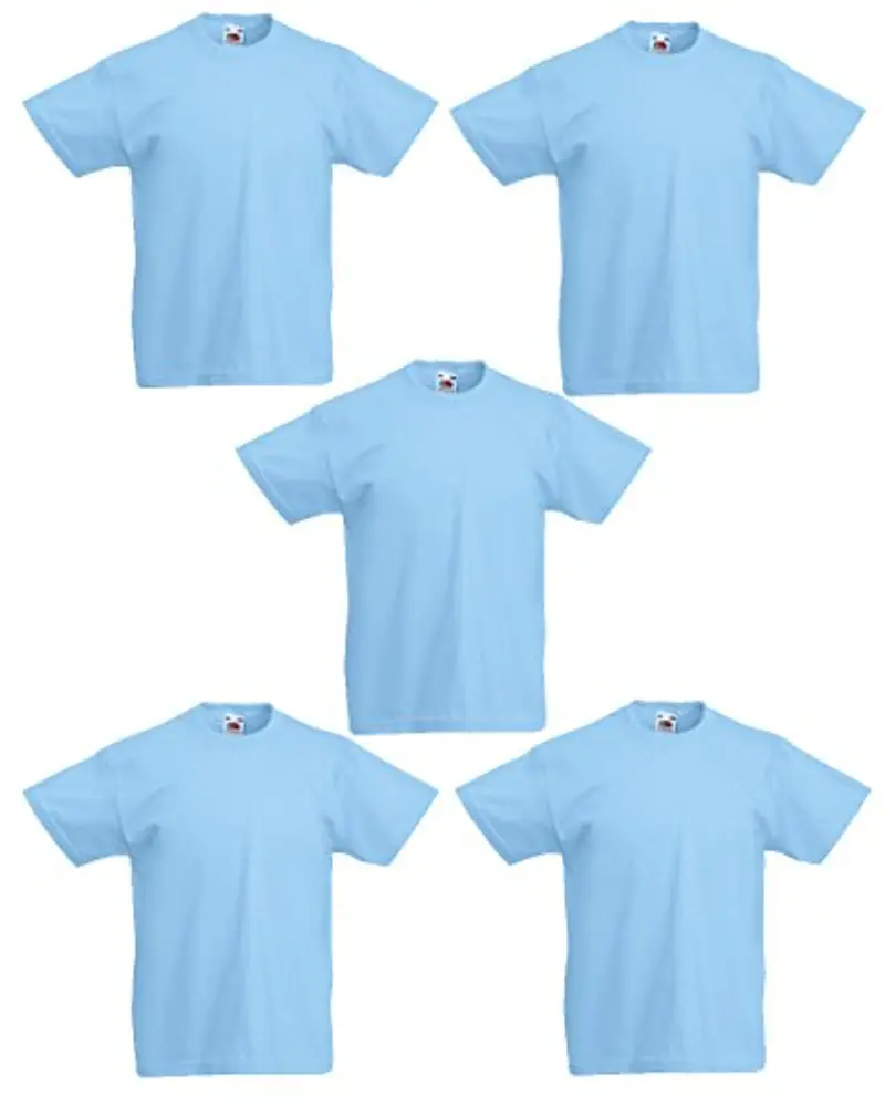 Fruit of the Loom, Maglietta da ragazzo, 61-019-0, confezione da 5, blu cielo, 3