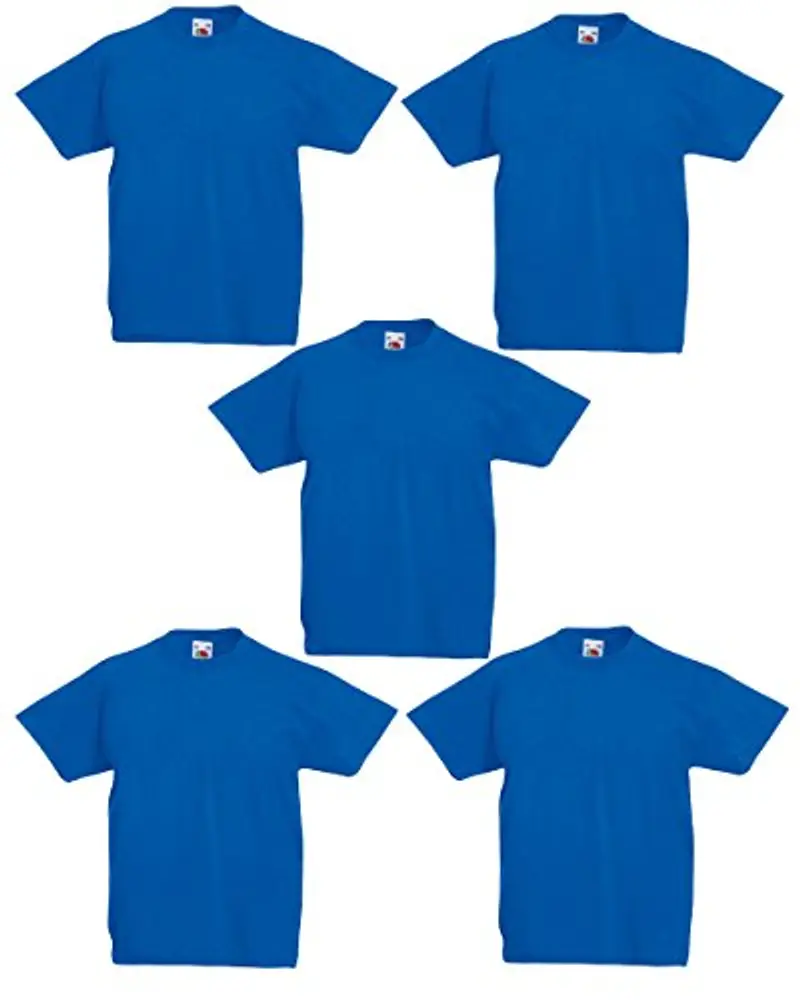 Fruit of the Loom, Maglietta da ragazzo, 61-019-0, confezione da 5, Blu reale, 3