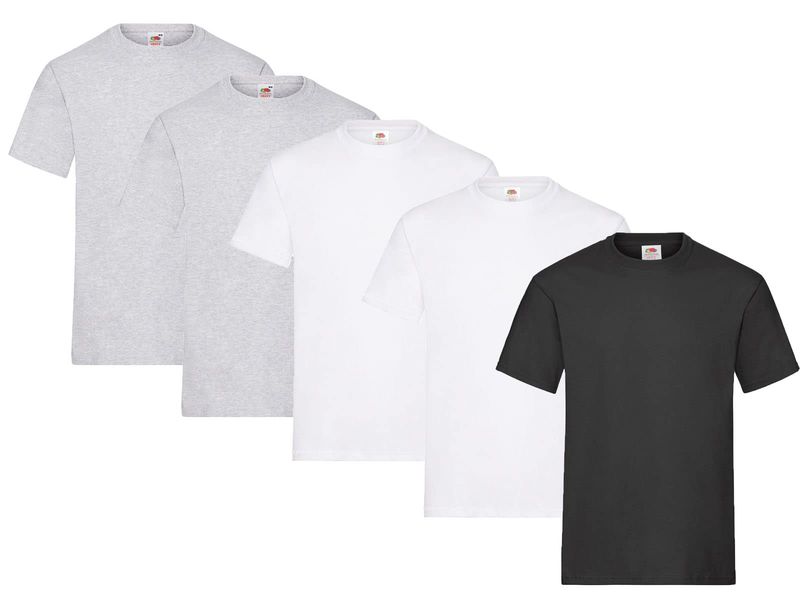 FRUIT OF THE LOOM - Maglietta Uomo, Confezione 5 Pezzi