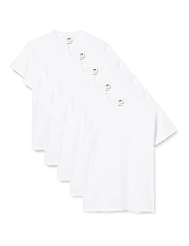 Fruit of the Loom T Originale Shirt, Bianco, 14-15 Anni (Pacco da 5) Unisex-Bambini e Ragazzi