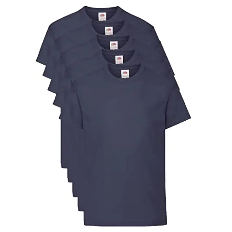 Fruit of the Loom T Originale Shirt, Blu Scuro, 3-4 Anni (Pacco da 5) Unisex-Bambini e Ragazzi