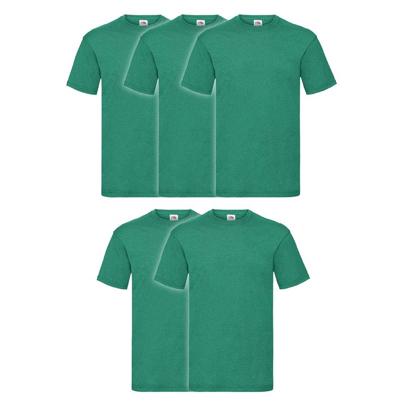 FRUIT OF THE LOOM Maglietta Uomo Maniche Corte Pacco da 5 Verde Screziato