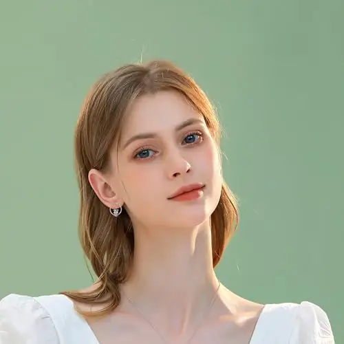 Fryneauy Orecchini Creoli In Argento Sterling S925 Con Fiori E Animali Carini Gioielli Da Regalo Per Le Donne FR1, 18mm miniatura 3