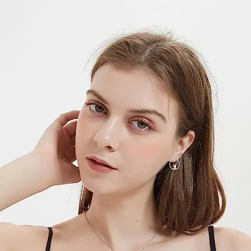 Fryneauy Orecchino a cerchio in argento Sterling 925 a forma di animale carino, ipoallergenico, gioielli da donna S925 miniatura 3