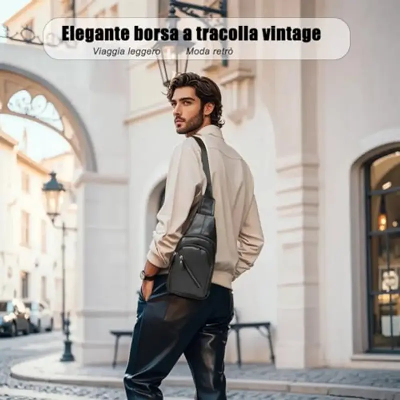 Fuaihui Marsupio Uomo Nero 815319 miniatura 3