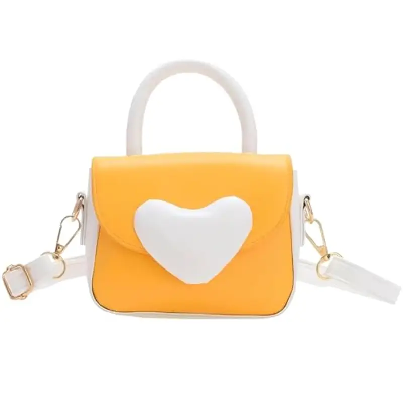 Fuaihui Borsetta Bambina Borse Ragazza Borsa Tracolla Ragazza PU Principessa Borsa per Bambina Mini Borsa Rosa Bambina Idea Regalo Piccola Ragazza Compleanno Natale (Giallo)