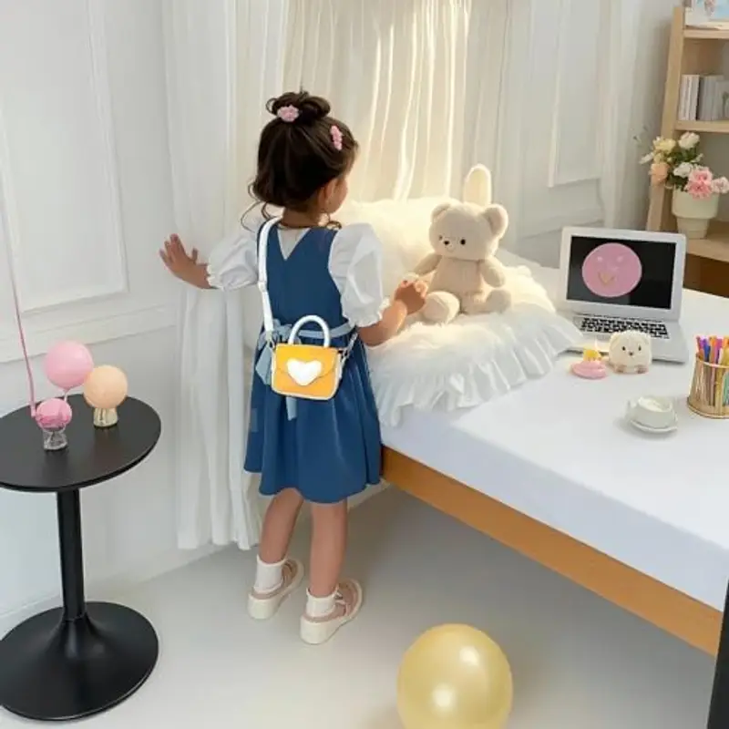 Fuaihui Borsetta Bambina Borse Ragazza Borsa Tracolla Ragazza PU Principessa Borsa per Bambina Mini Borsa Rosa Bambina Idea Regalo Piccola Ragazza Compleanno Natale (Giallo) miniatura 3