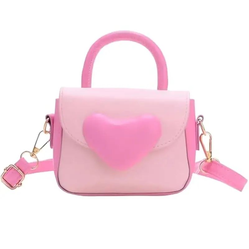 Fuaihui Borsetta Bambina Borse Ragazza Borsa Tracolla Ragazza PU Principessa Borsa per Bambina Mini Borsa Rosa Bambina Idea Regalo Piccola Ragazza Compleanno Natale (Rosa)