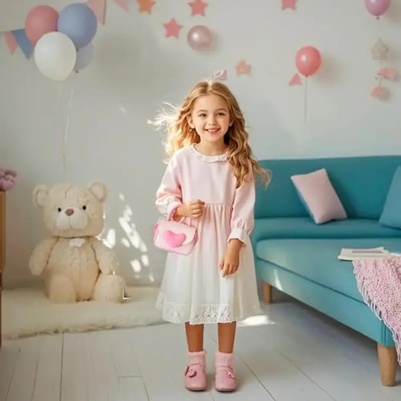 Fuaihui Borsetta Bambina Borse Ragazza Borsa Tracolla Ragazza PU Principessa Borsa per Bambina Mini Borsa Rosa Bambina Idea Regalo Piccola Ragazza Compleanno Natale (Rosa) miniatura 2