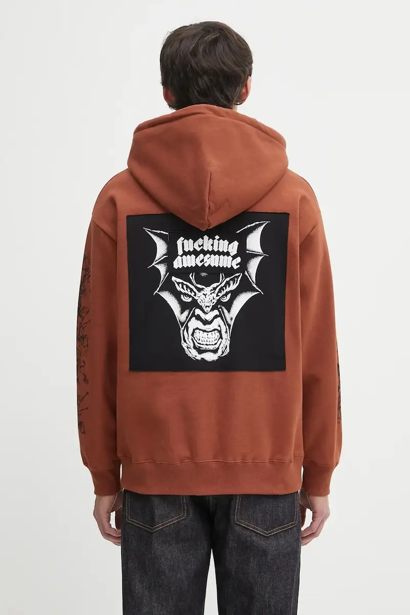 felpa Nightmare uomo colore marrone con cappuccio PN20085