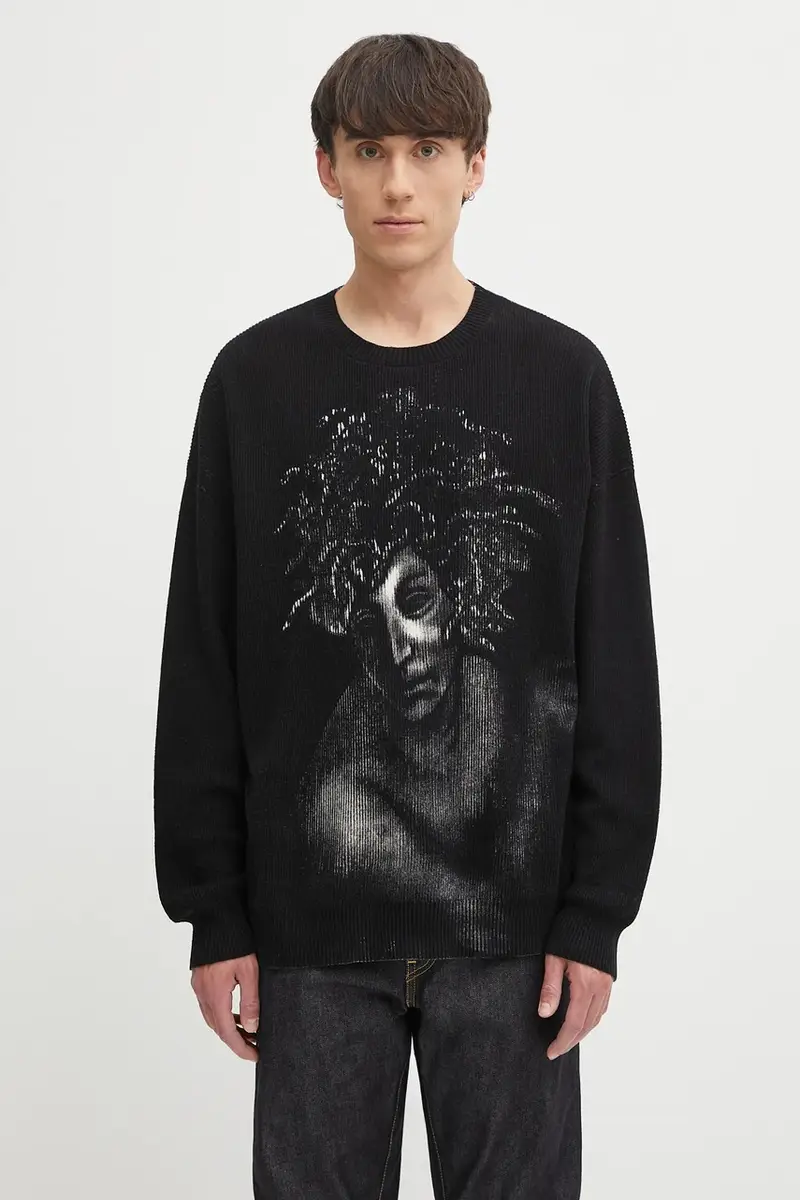 maglione in cotone Medusa uomo colore nero PN20014