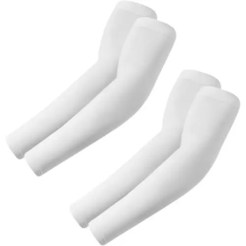 fuinloth 2 Paia Manicotti Braccia per Uomo e Donna, Ideali per Sportivi Padel Basket Pallavolo 2 Bianco