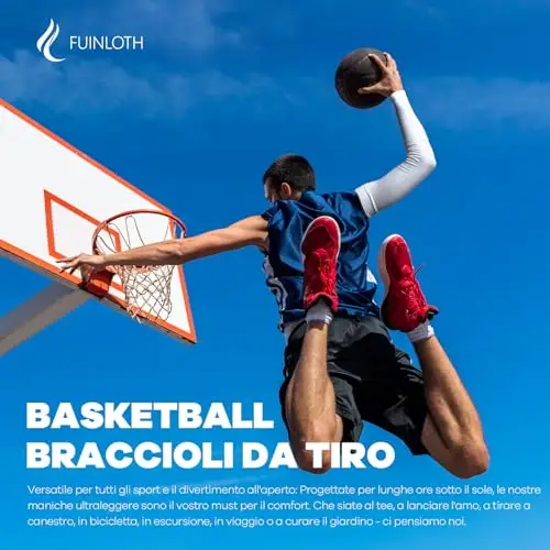 fuinloth 2 Paia Manicotti Braccia per Uomo e Donna, Ideali per Sportivi Padel Basket Pallavolo Nero+Grigio Scuro miniatura 3