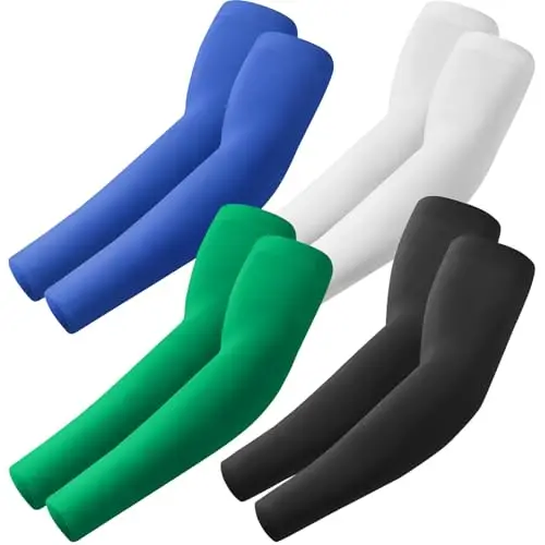 fuinloth 4 Paia Manicotti Braccia per Uomo e Donna, Ideali per Sportivi Padel Basket Pallavolo Nero+Bianco+Blu+Verde