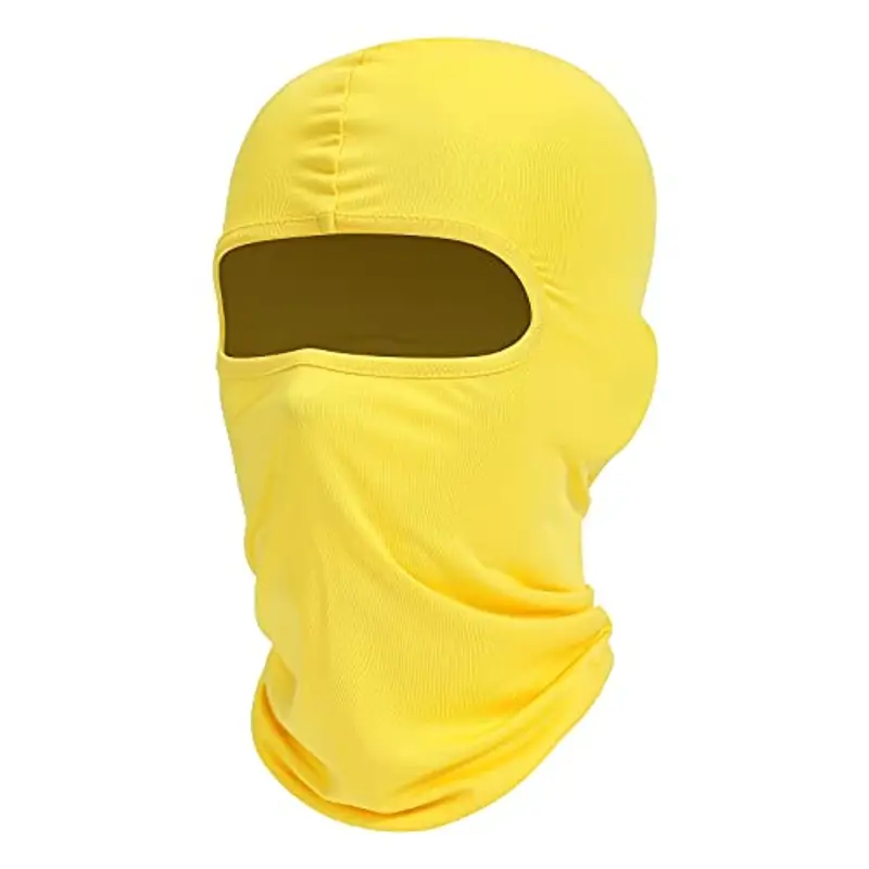 fuinloth Maschera di passamontagna, sciarpa estiva per il collo, protettore UV, sciarpa di sci per motocicli maschi e donna Giallo